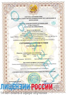 Образец сертификата соответствия Нефтекамск Сертификат OHSAS 18001